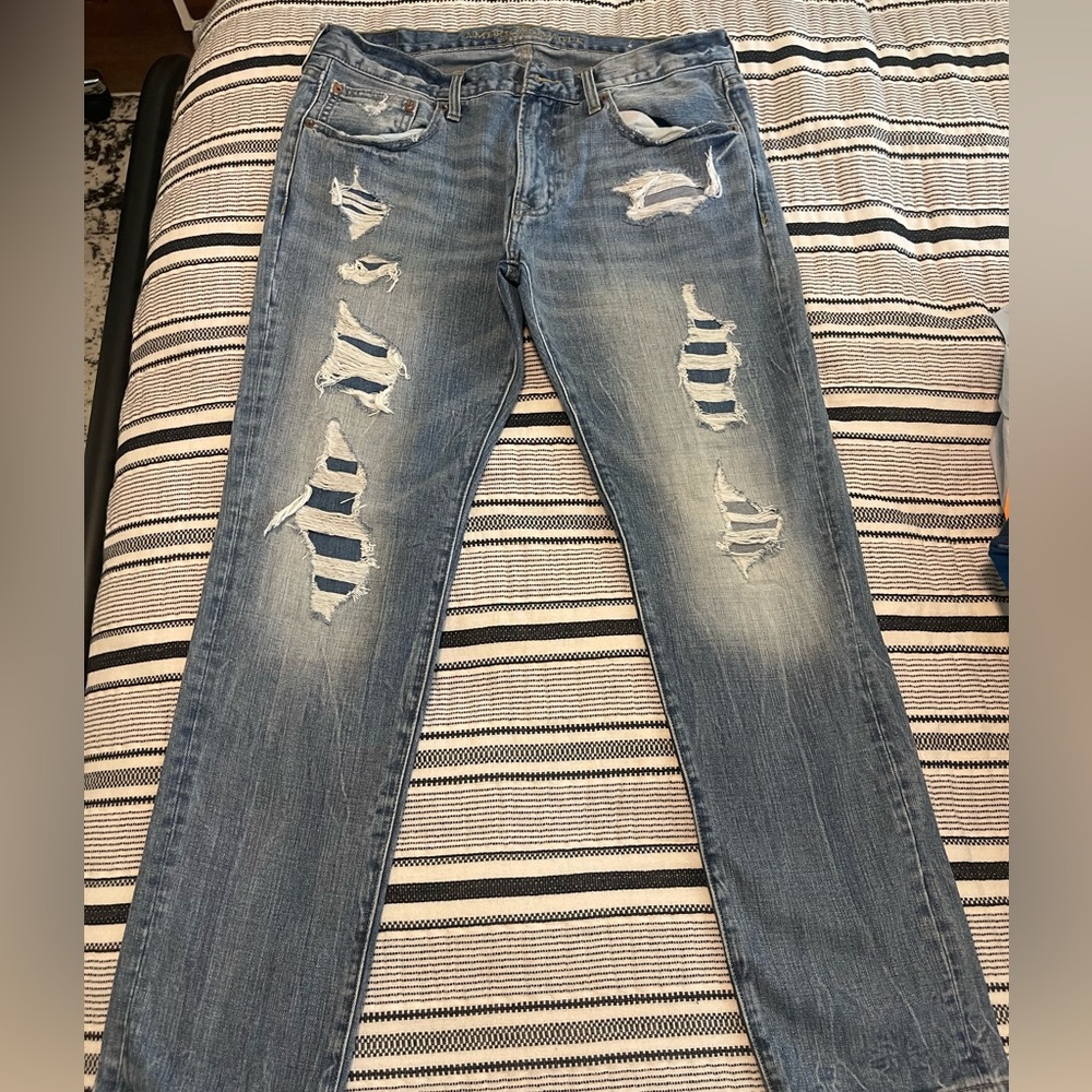 Distressed Blue Jeans for Men